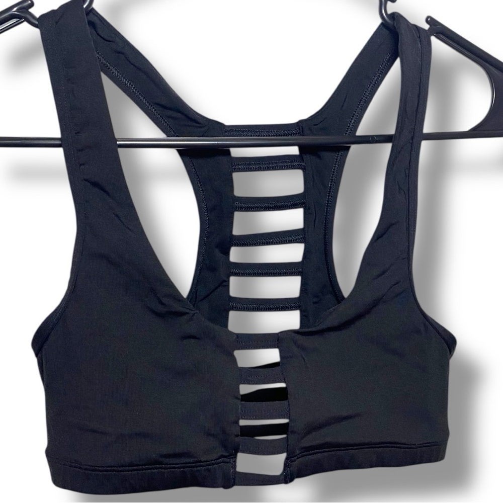 Victoria's Secret Pink Black Ladder-Back Sports Bra